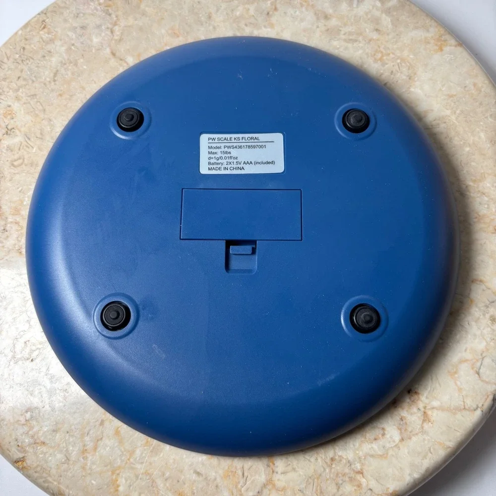 The Pioneer Woman Digital Kitchen Scale Blue Floral 15lb Capacity